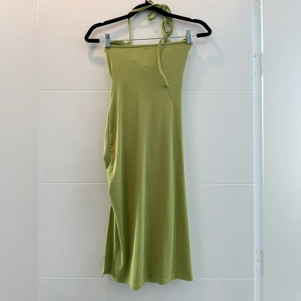 Zaful Green Cutout Ruched Midi Dress | Halter Neck | NWOT | Size S - Picture 11 of 12